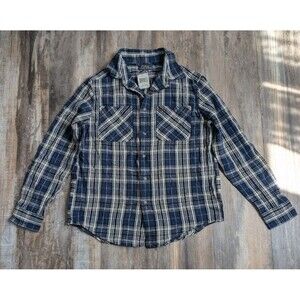 NWT Polo Ralph Lauren Blue Plaid Big Kids Large (14-16) Long Sleeve Collared NEW